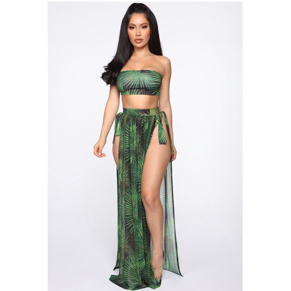 3 Piece Palm Tree Bikini